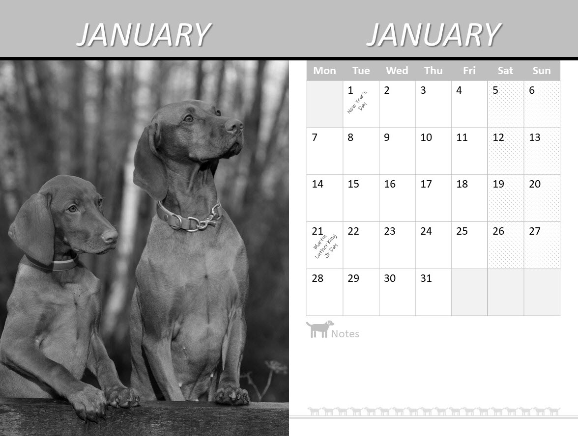 DOGS! A 2019 Weekly Planner: Featuring {month}